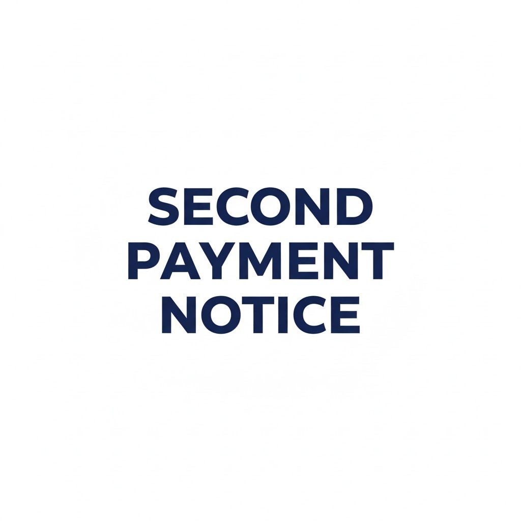 PLAVE - SECOND PAYMENT NOTICE