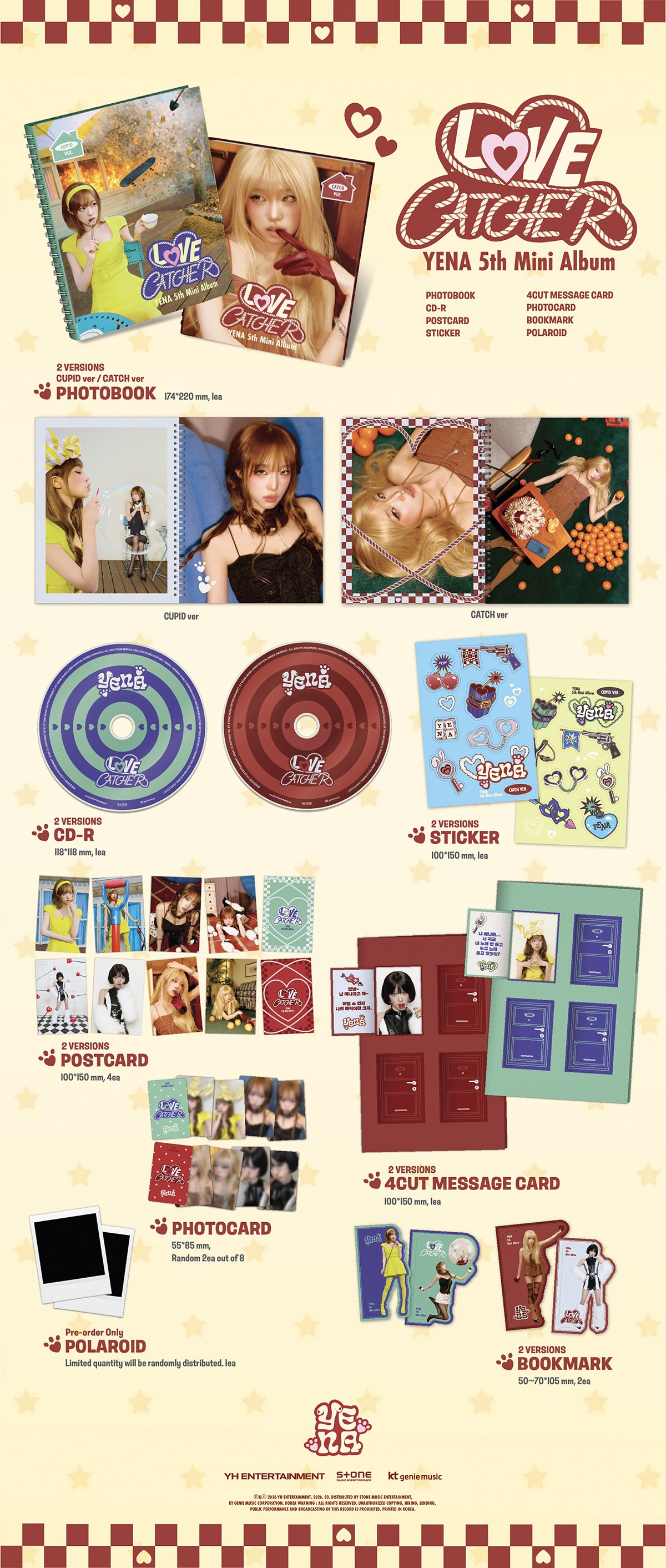 [PRE-ORDER] CHOI YENA - 5th Mini Album [LOVE CATCHER] (PHOTOBOOK Ver.)