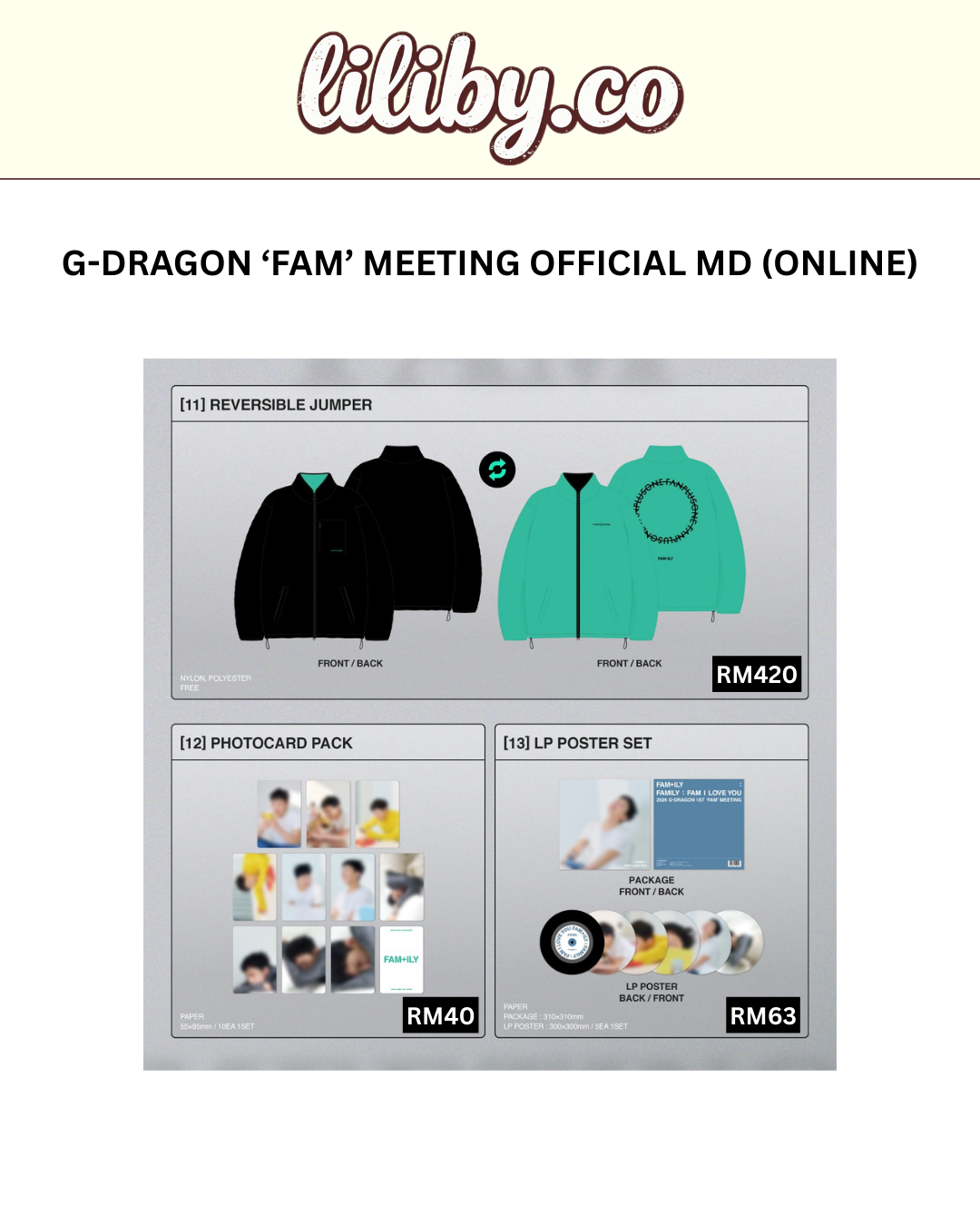 [PRE-ORDER] G-DRAGON ‘FAM’ MEETING OFFICIAL MD (ONLINE)