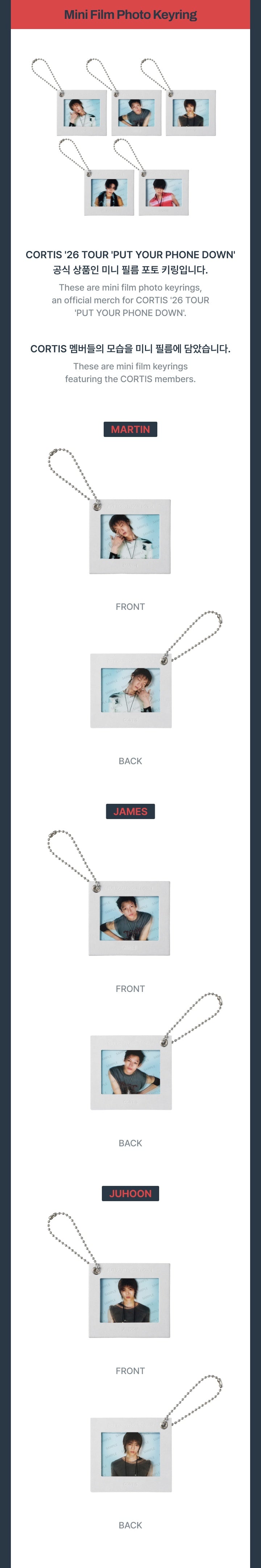[PRE-ORDER] CORTIS - '26 CORTIS TOUR [PYPD] Mini Film Photo Keyring