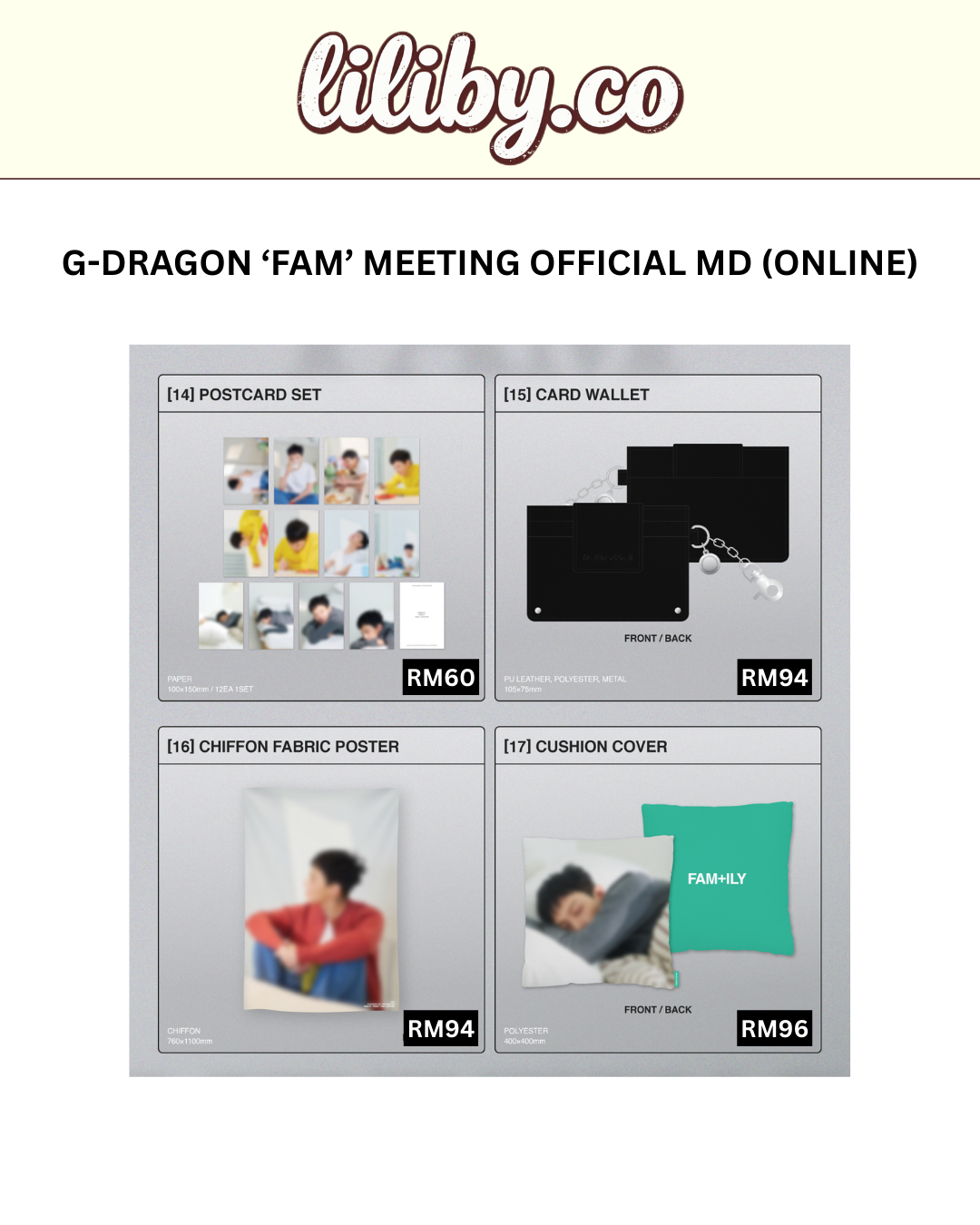 [PRE-ORDER] G-DRAGON ‘FAM’ MEETING OFFICIAL MD (ONLINE)
