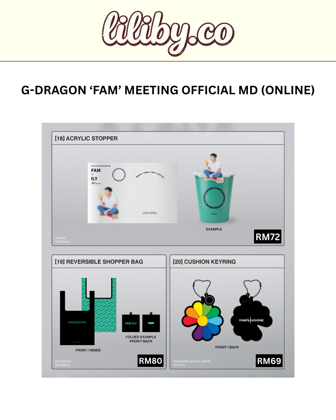 [PRE-ORDER] G-DRAGON ‘FAM’ MEETING OFFICIAL MD (ONLINE)