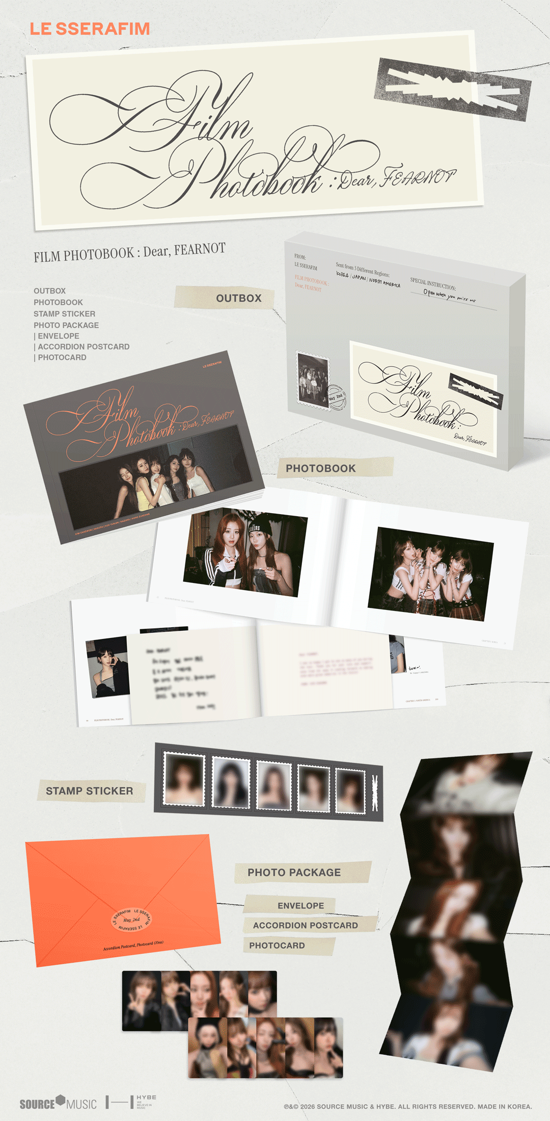LE SSERAFIM 'FILM PHOTOBOOK : Dear, FEARNOT'