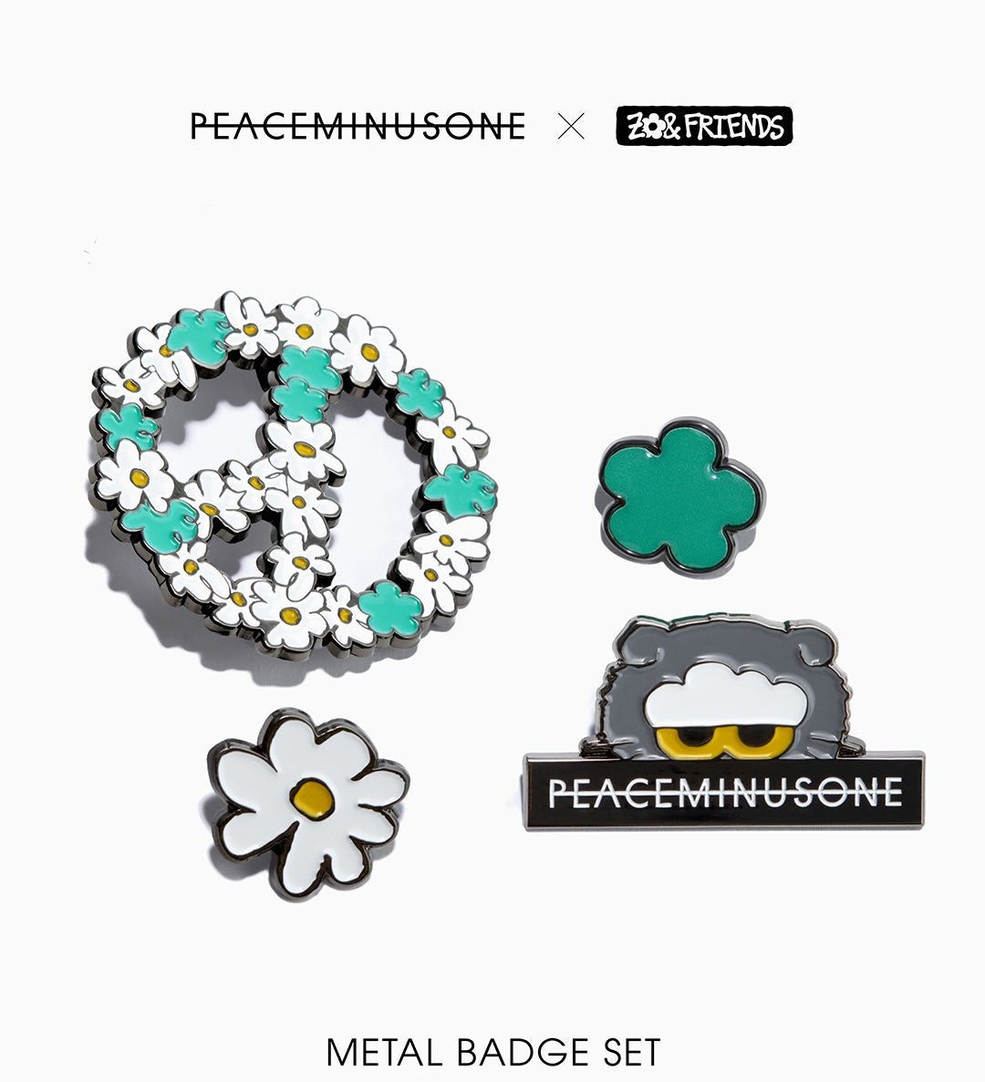 [PRE-ORDER] PEACEMINUSONE X ZO&FRIENDS - Metal Badge Set