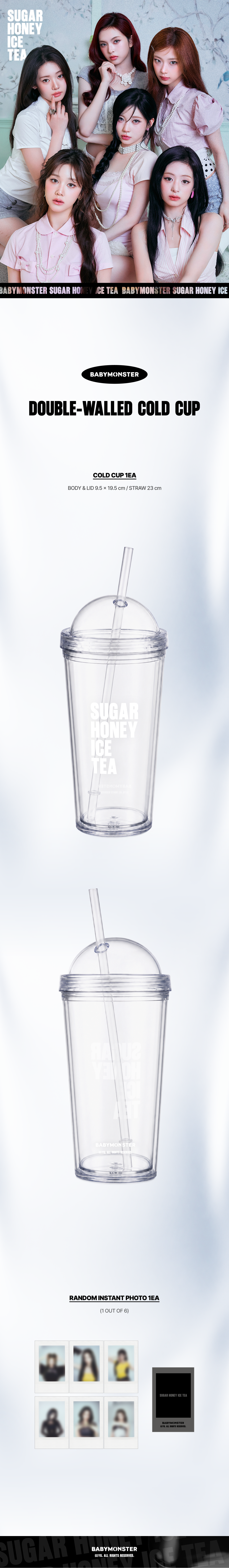 [PRE-ORDER]  BABYMONSTER - [SUGARHONEY] DOUBLE-WALLED COLD CUP
