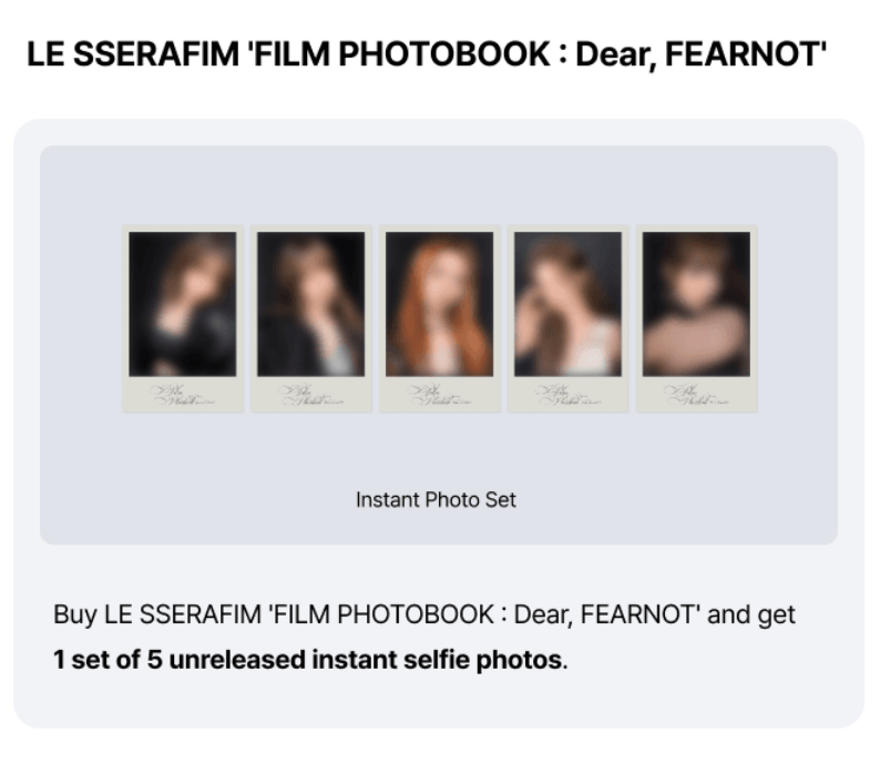LE SSERAFIM 'FILM PHOTOBOOK : Dear, FEARNOT'