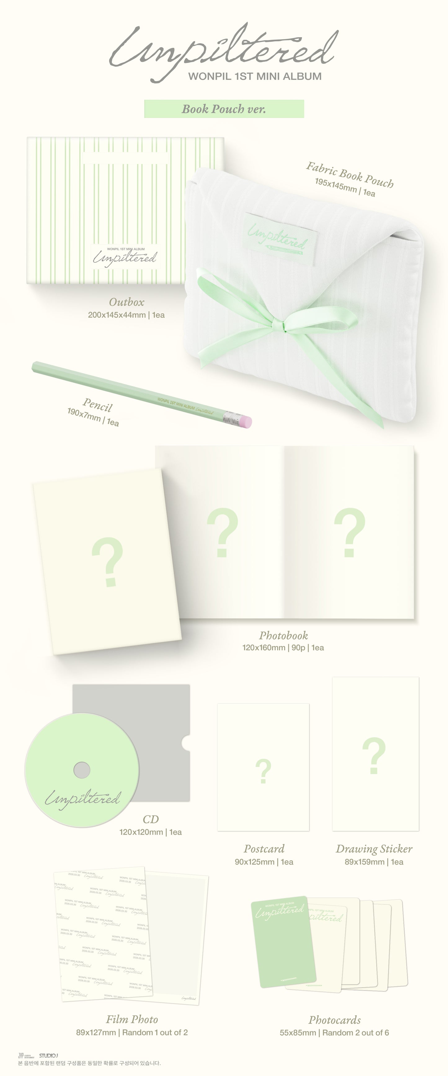 [PRE-ORDER] WONPIL - 1st Mini Album [Unpiltered] (Book Pouch Ver.)