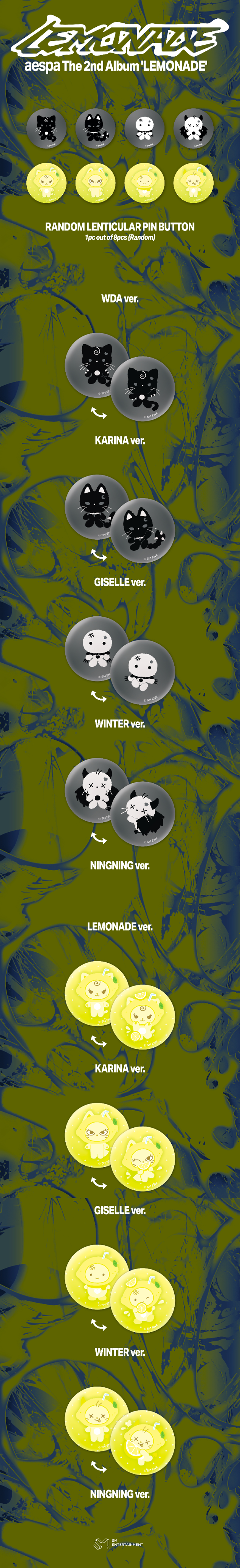 [PRE-ORDER] AESPA - [aespa WEEK - MAKE IT LEMONADE MD] RANDOM LENTICULAR PIN BUTTON