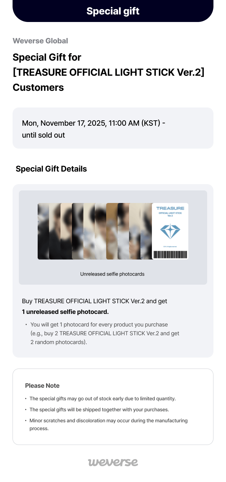 [READY STOCK] TREASURE OFFICIAL LIGHT STICK Ver.2