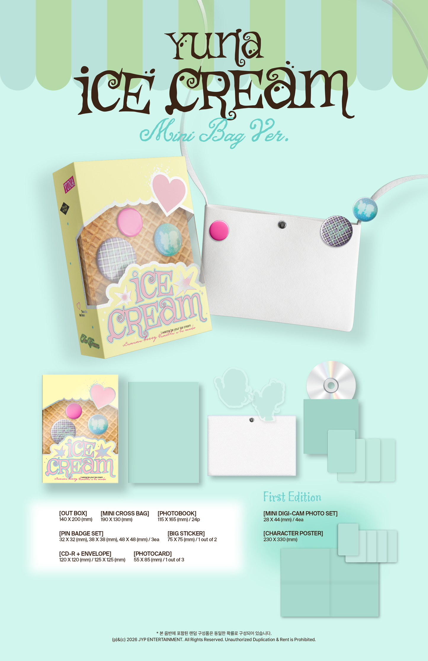 [PRE-ORDER] ITZY YUNA <Ice Cream> MINI BAG Ver