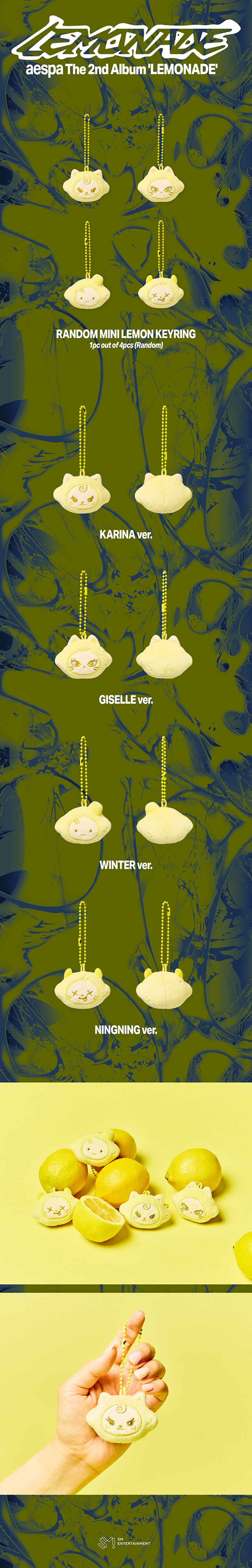 [PRE-ORDER] AESPA - [aespa WEEK - MAKE IT LEMONADE MD] RANDOM MINI LEMON KEYRING