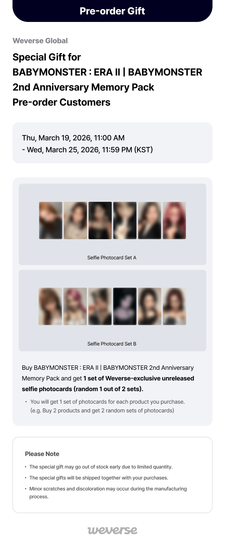 [PRE-ORDER] BABYMONSTER : ERA II | BABYMONSTER 2nd Anniversary Memory Pack