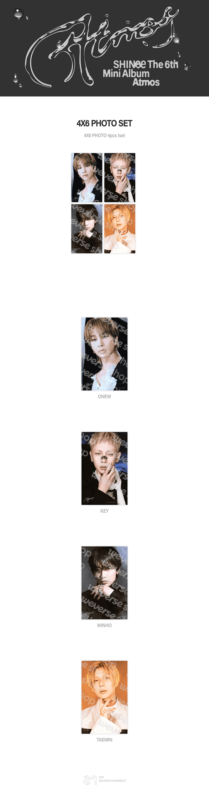 [PRE-ORDER] SHINee - 6th Mini Album [Atmos] 4X6 PHOTO SET