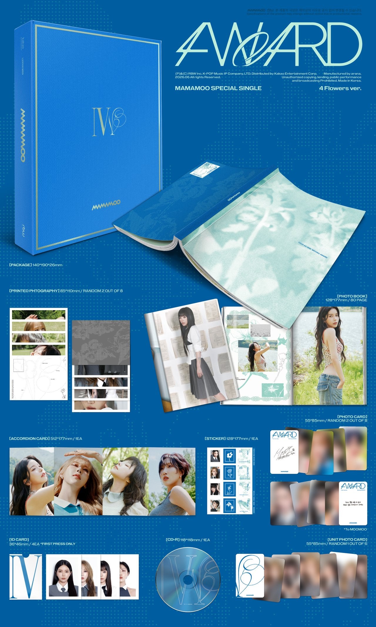 [PRE-ORDER] MAMAMOO - Special Single [4WARD] (4 Flowers Ver)