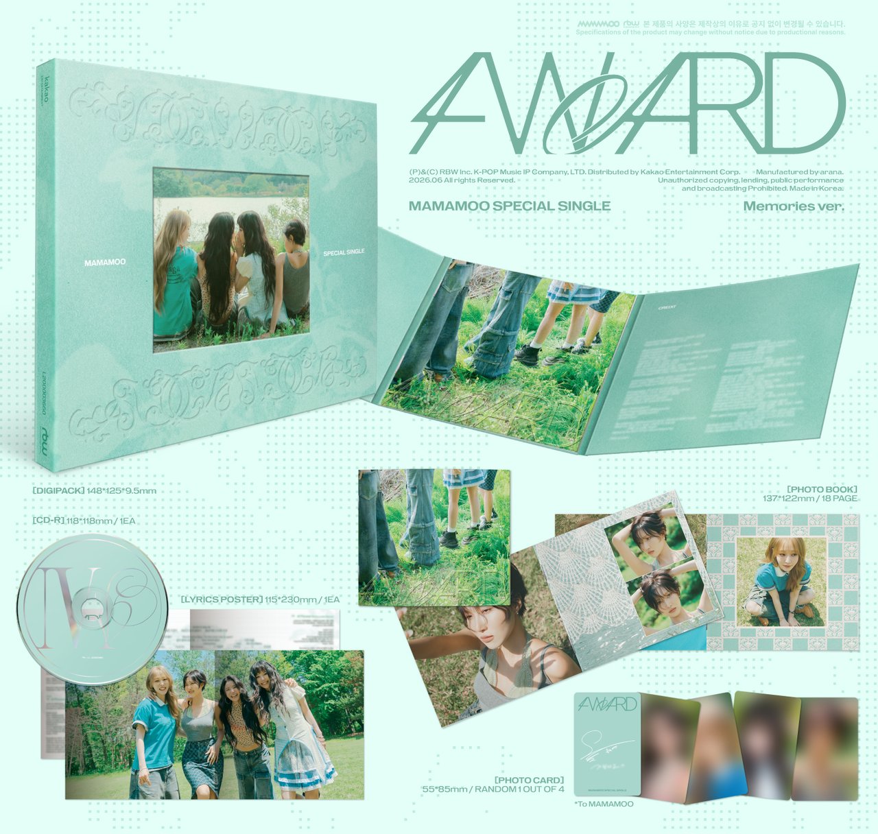 [PRE-ORDER] MAMAMOO - Special Single [4WARD] (Standard Ver)